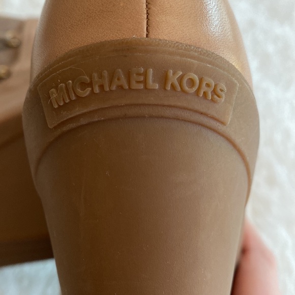 NEW MK MICHAEL KORS Leather Wedges Winter Boots Sheep Fur Lining Size 8 - Picture 8 of 17